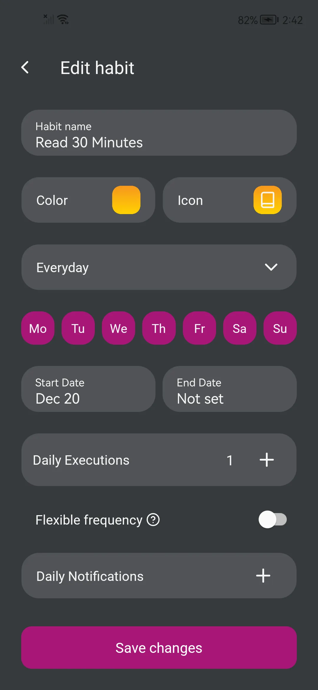 Edit Habit Form